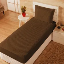 Protetor Capa De Colchão Solteiro Impermeável Cama Box Cor Marrom Foto mini 1