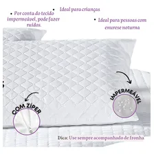 Protetor Capa Travesseiro Impermeável C/ Zíper 1 Peça Branco Cor Protetor Marrom Capa Travesseiro Impermeável Com Zíper Matelado Foto mini 2