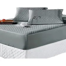 Protetor Colchão Impermeável Queen Matelado 1 Peça Cinza Foto  mini 1