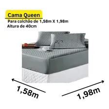 Protetor Colchão Impermeável Queen Matelado 1 Peça Cinza Foto mini  2