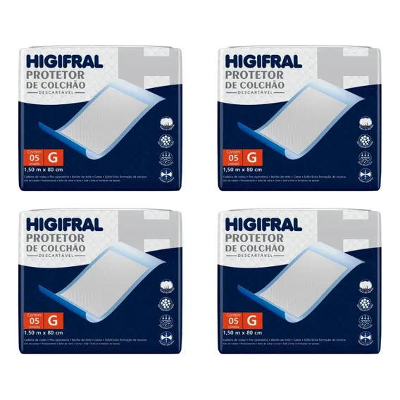 Protetor Colchão Lençol Descartável Geriatrico G Kit 4 Pcts Foto 1