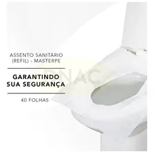 Protetor De Assento Sanitário Descartável Com 40 Folhas Cor Branco Liso Foto mini  3