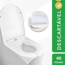 Protetor De Assento Sanitário Descartável Com 40 Folhas Cor Branco Liso Foto mini  2