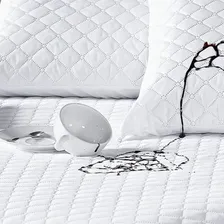 Protetor De Colchão Solteiro Matelado Impermeável Branco Desenho Do Tecido Liso Foto mini 3