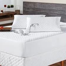 Protetor De Colchão Solteiro Matelado Impermeável Branco Desenho Do Tecido Liso Foto mini 1