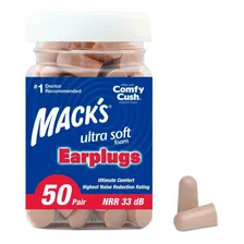 Protetor De Ouvido Macks Earplug Ultra 32db 50 Pares Imp Usa Cor Nude Foto mini 1
