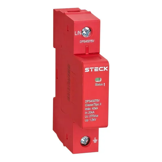 Protetor De Surto Dps Steck 40ka 275vca 1,5kv Vermelho Foto 1