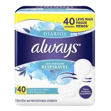 Protetor Diário Always Respirável Leve Mais Pague Menos 40 U Foto mini 1