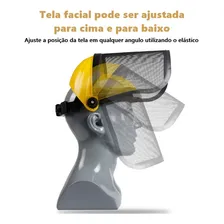 Protetor Facial Mascara Roçadeira Tela Aço Inoxidável Cor Amarelo Foto mini 4
