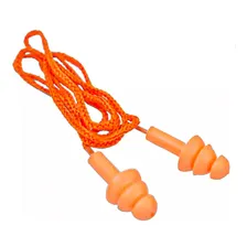 Protetor Ouvido Abafador Auricular Plug Silicone 14db - 1 Un Cor Laranja Foto  mini 1