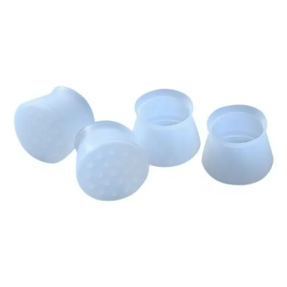 Protetor Para Pés De Cadeira E Mesa Em Silicone 4 Cor Branco Desenho Do Tecido Liso Foto 1