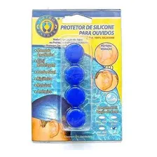 Protetor Silicone Azul Para Ouvido Uso Em Piscina Natação Foto mini 1