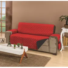 Protetor Sofa Duplaface 4 Lugares King Vermelho Foto  mini 1