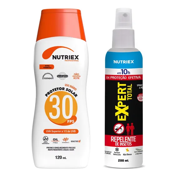Protetor Solar 30 Fps 120ml Com Repelente 200ml Nutriex Foto 1
