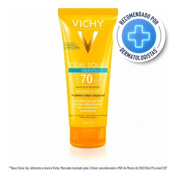 Protetor Solar Corporal Idéal Soleil Fps70 200ml Vichy Foto 1