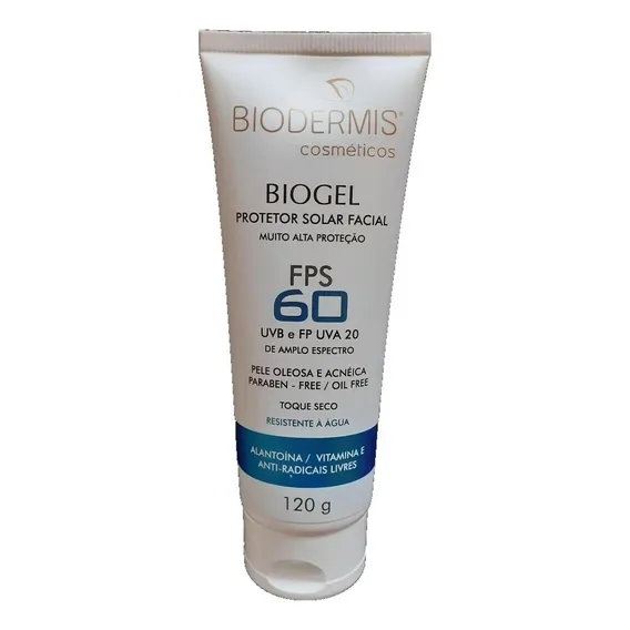 Protetor Solar Facial Biogel Fps 60 Pele Oleosa Biodermis Foto 1