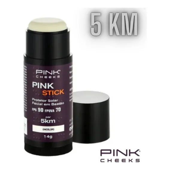 Protetor Solar Facial Pink Stick FPS90 5km Pink Cheeks 14g Foto 1