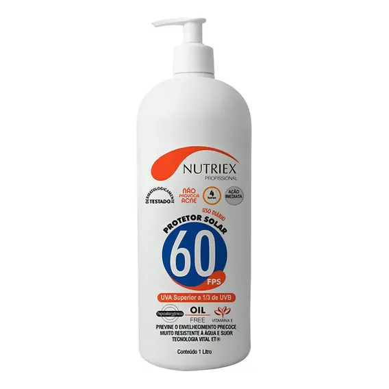 Protetor Solar Fator 60 Uva Nutriex De 1 Litros Foto 1