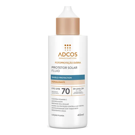 Protetor Solar Fluid Fps 70 Tonalizante Vitamina C Adcos Foto 1