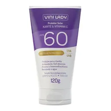 Protetor Solar Fps 60 Corpo Rosto Todo Dia 120g Vini Lady Foto  mini 1
