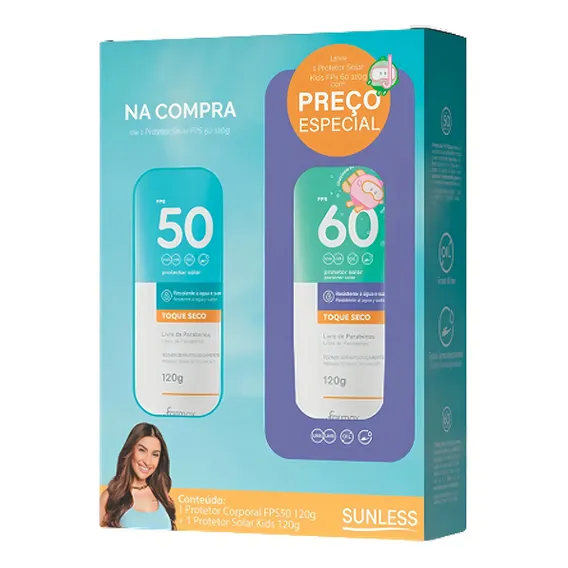 Protetor Solar Kids 60 Fps Protetor Solar 50 Fps Toque Seco Foto 1