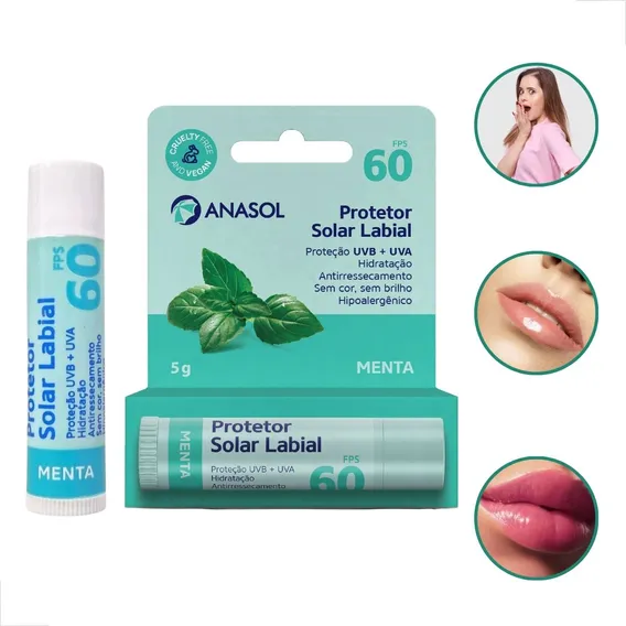 Protetor Solar Labial Fps 45 Menta Sem Cor Unissex Foto 1