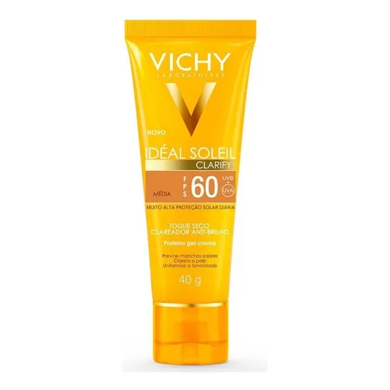 Protetor Solar Vichy Idéal Soleil - Clarify Fps 60 Média 40g Foto 1
