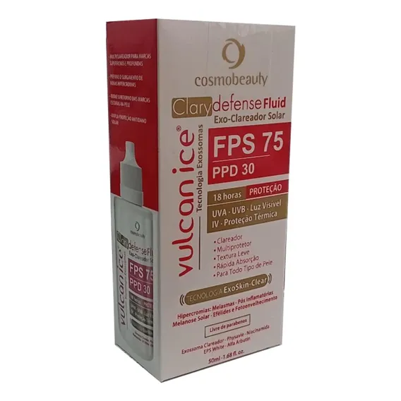 Protetor Solar Vulcan Ice Clarydefense Fluid Cosmobeauty Foto 1