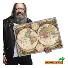 Pôster Mapas Mapa-mundi São Paulo Antigo Mundo World A2 Foto mini 1