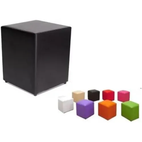 Puff Banco Quadrado Corino - Diversas Cores Cor Preto Foto 1