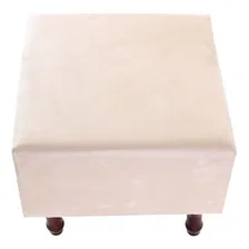 Puff Banqueta Espuma 40cm Quadrado Suede Bege Foto mini 1