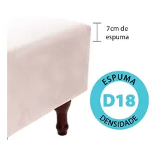 Puff Banqueta Espuma 40cm Quadrado Suede Bege Foto mini 3
