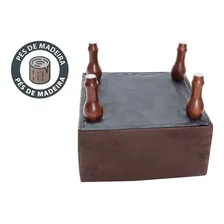 Puff Banqueta Espuma 40cm Quadrado Suede Marrom Decorativo Foto mini 4