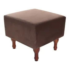 Puff Banqueta Espuma 40cm Quadrado Suede Marrom Decorativo Foto mini 1