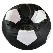 Puff Bola De Futebol Pequeno Cor Preto Com Branco Foto mini 1