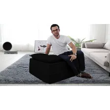 Puff Cama 3 Em 1 - Puff Ou Colchão Ou Sofá D33 Cor Preto Foto  mini 1