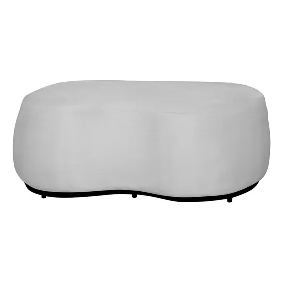 Puff Decorativo Beatriz Orgânico Corino Branco Foto 1