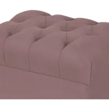 Puff Decorativo ParÃs Luis Xv Capitone Suede Rosê Foto mini 3