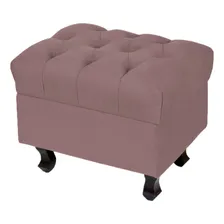 Puff Decorativo ParÃs Luis Xv Capitone Suede Rosê Foto mini 1