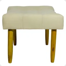 Puff Decorativo Retangular Requinte Pé Palito Suede Bege Foto mini 4