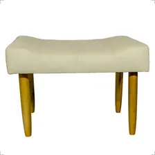 Puff Decorativo Retangular Requinte Pé Palito Suede Bege Foto mini 2