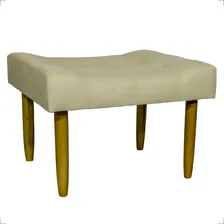 Puff Decorativo Retangular Requinte Pé Palito Suede Bege Foto mini 1