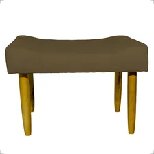 Puff Decorativo Retangular Requinte Pé Palito Suede Bege Cor Marrom Foto mini 2