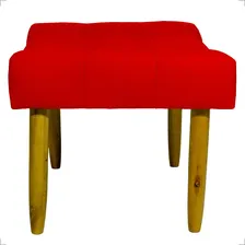 Puff Decorativo Retangular Requinte Pé Palito Suede Bege Cor Vermelho Foto mini 3