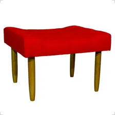 Puff Decorativo Retangular Requinte Pé Palito Suede Bege Cor Vermelho Foto mini 1