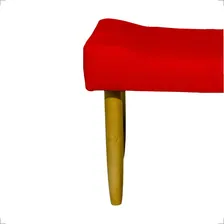 Puff Decorativo Retangular Requinte Pé Palito Suede Bege Cor Vermelho Foto mini 4