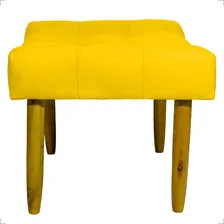Puff Decorativo Retangular Requinte PĂ© Palito Suede Cores Cor Amarelo Foto mini 4