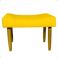 Puff Decorativo Retangular Requinte PĂ© Palito Suede Cores Cor Amarelo Foto mini 2