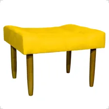 Puff Decorativo Retangular Requinte PĂ© Palito Suede Cores Cor Amarelo Foto mini 1