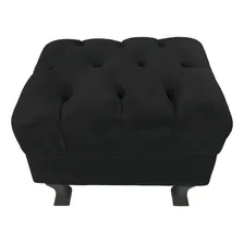 Puff Decorativo Retrô Luís Xv Capitonê Sala Suede Preto Foto mini 2